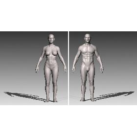 Realistic White Male and Female Bundle